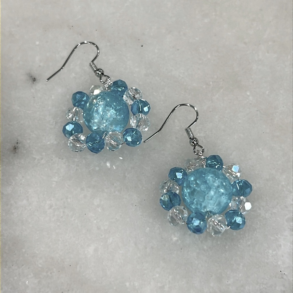 Crackle Quartz Bubble Earrings